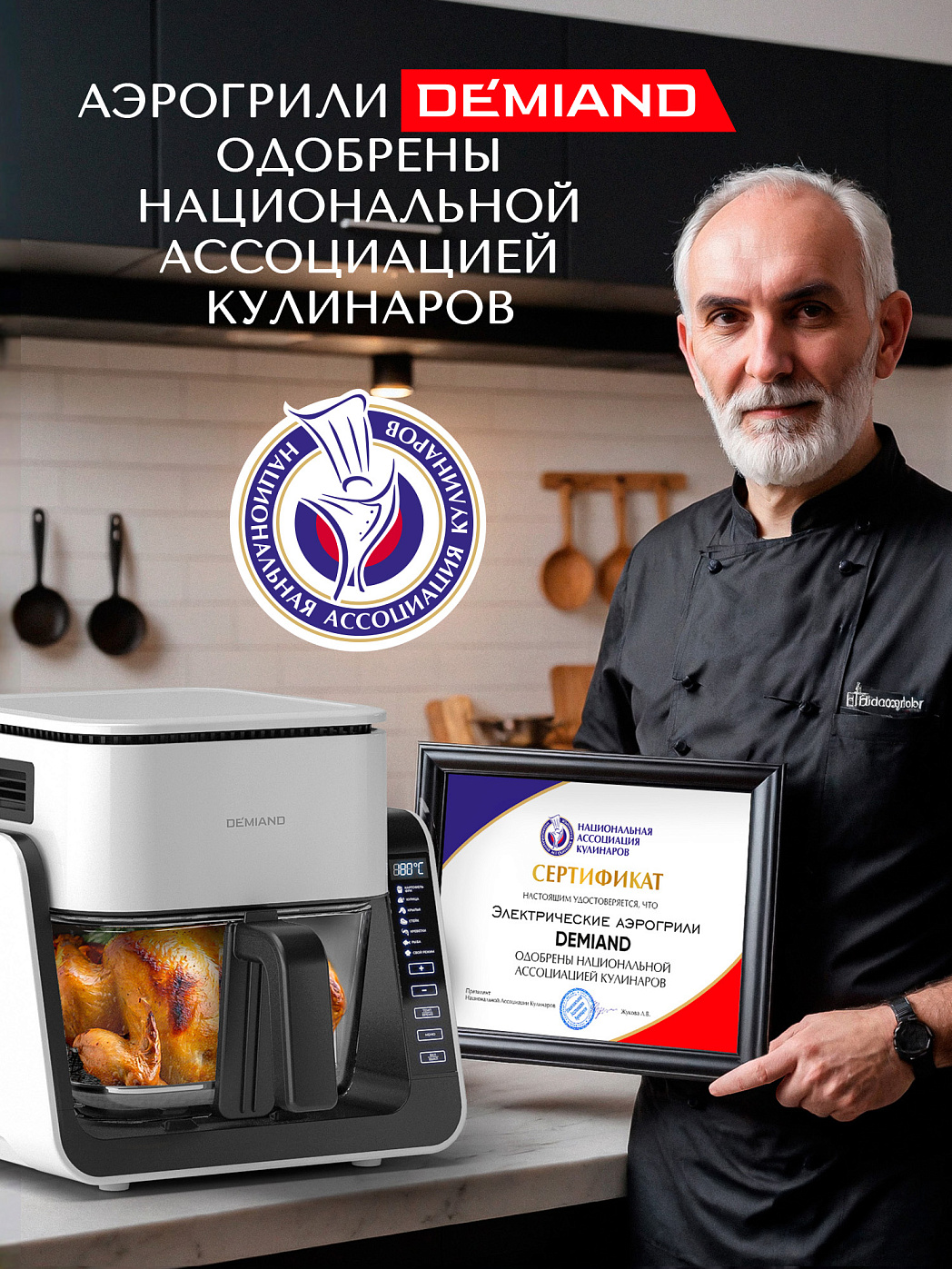 картинка Комбинированный Аэрогриль Трансформер DEMIAND COMBO DK-2600/Белый